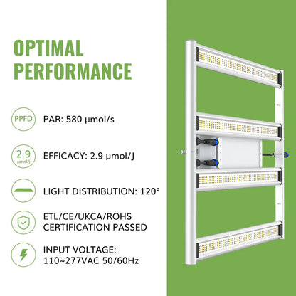 640W Full Spectrum Dimmable LED Grow Light (FOLDABLE)