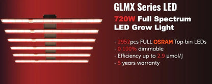 720W Dimmable LED Grow Light (DEMOUNTABLE)