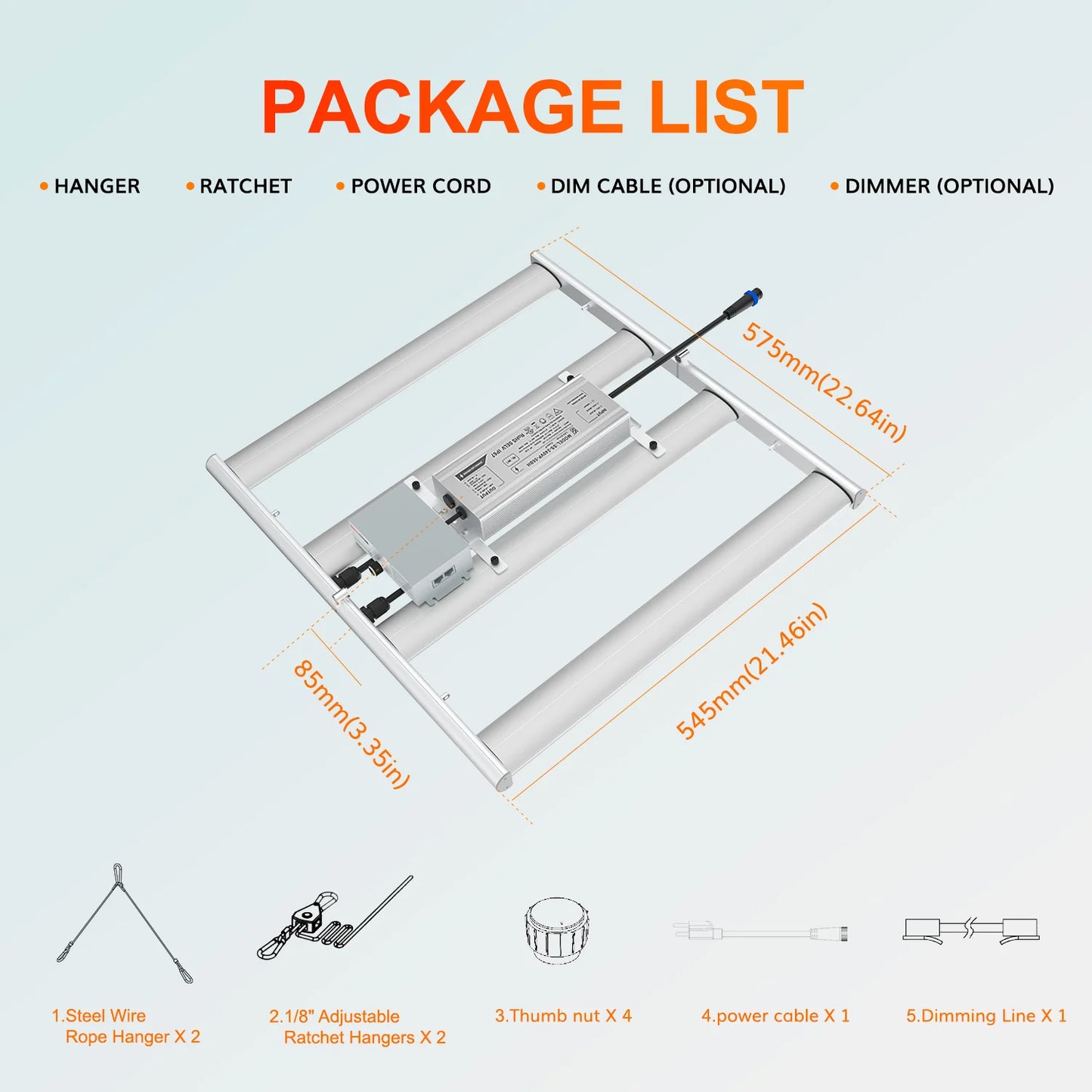 640W Full Spectrum Dimmable LED Grow Light (FOLDABLE)